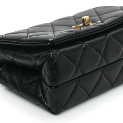 Chanel Shiny Lambskin Quilted Enamel CC Mini Flap Black 9 of 13
