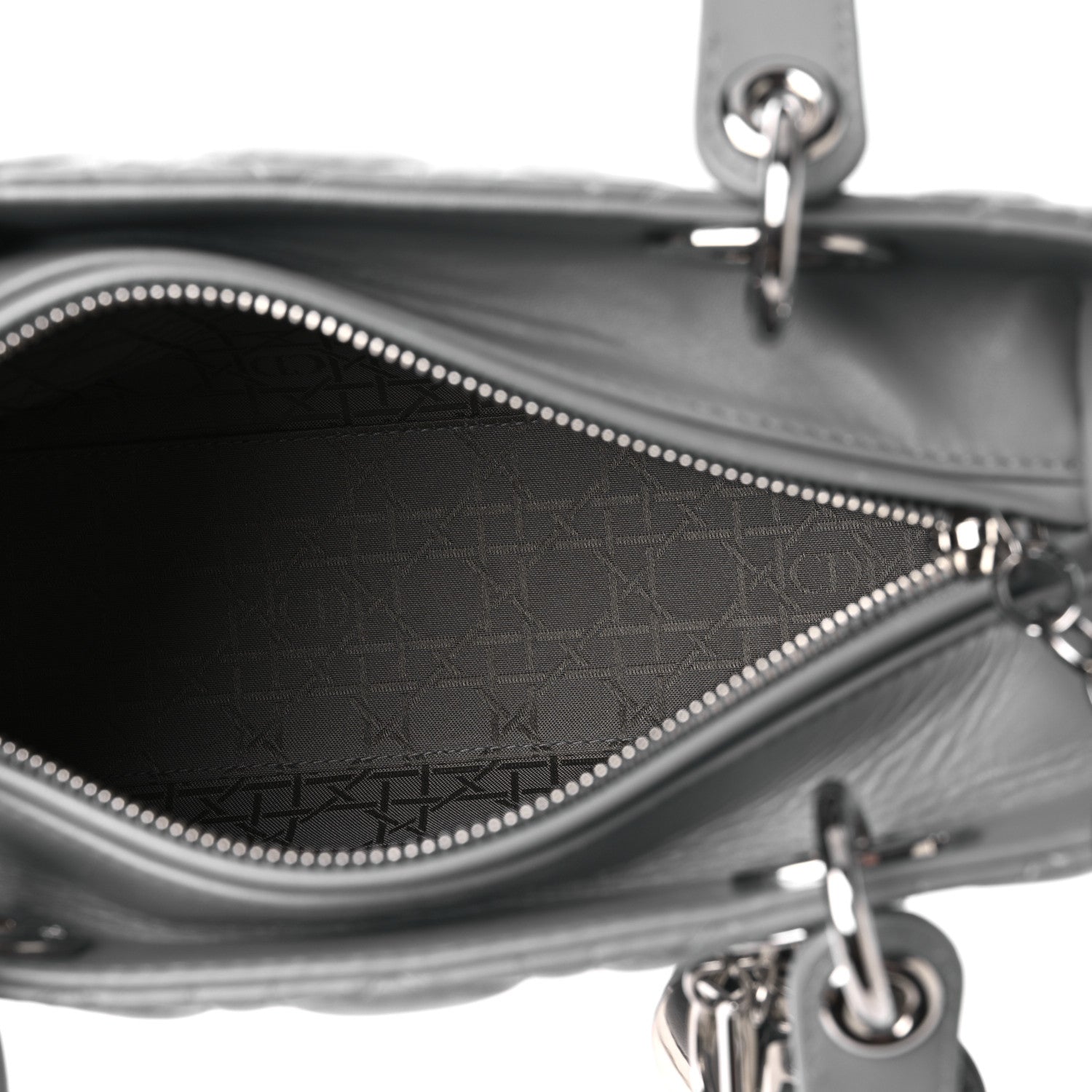 Christian Dior Lambskin Cannage Medium Lady Dior Grey 5 of 10