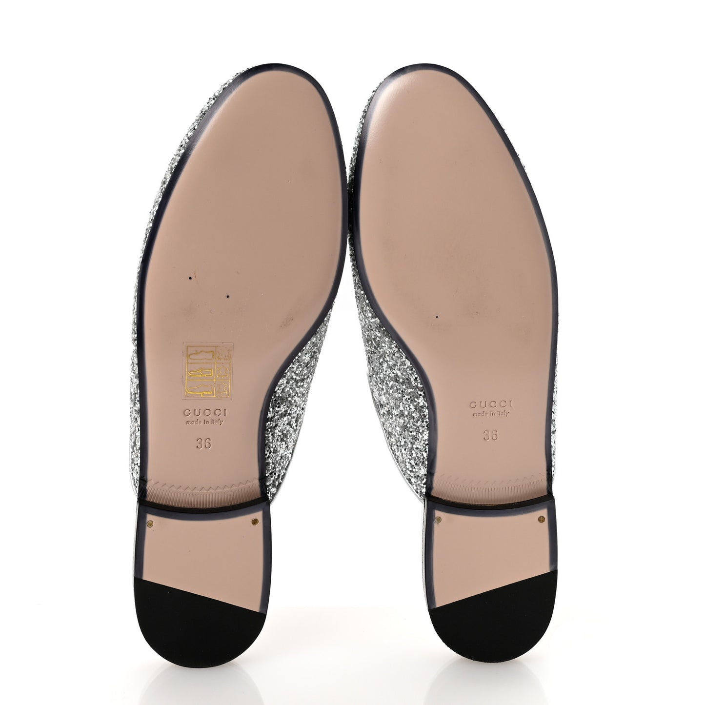 Glitter Womens Princetown Slippers 36 Silver