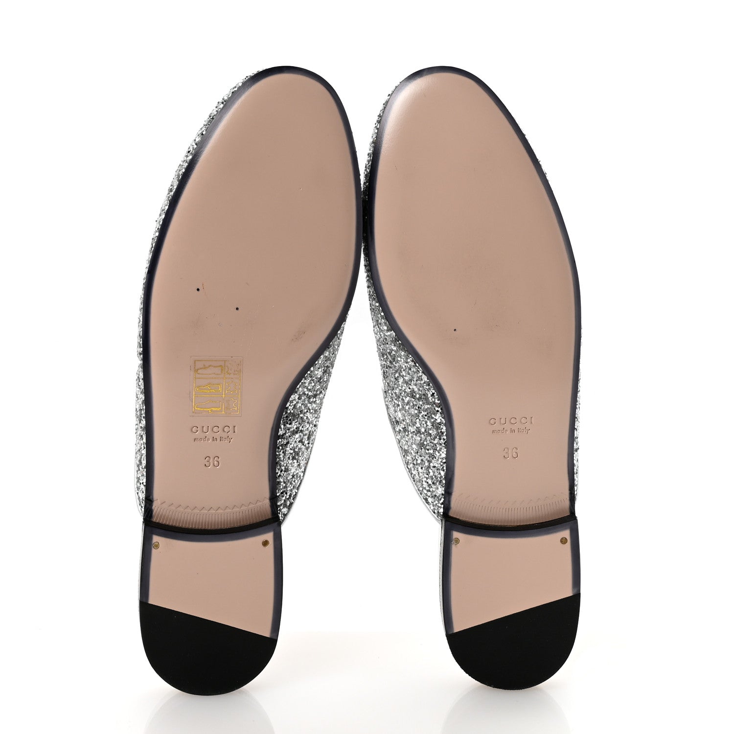 Gucci Glitter Womens Princetown Slippers 36 Silver 6 of 10