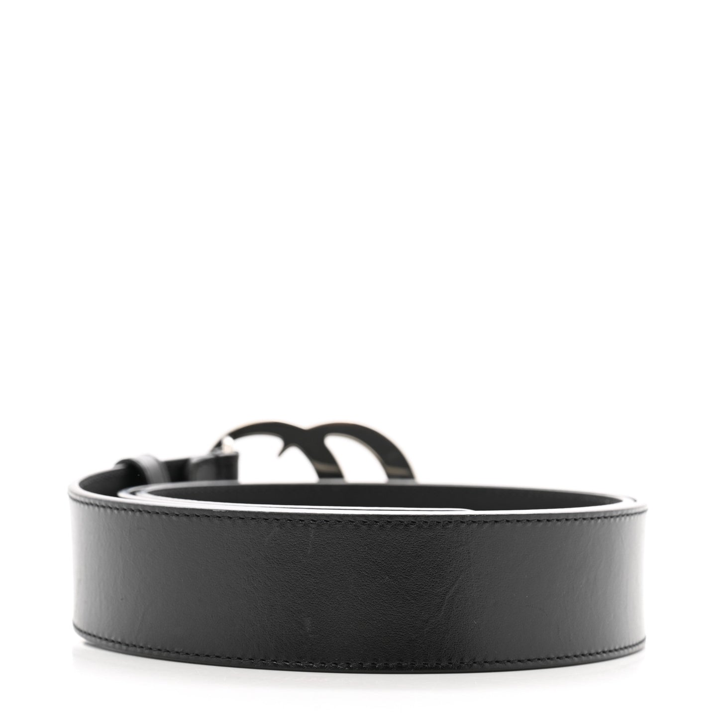 Plutone Calfskin Palladium Double G 40mm Belt 100 40 Black