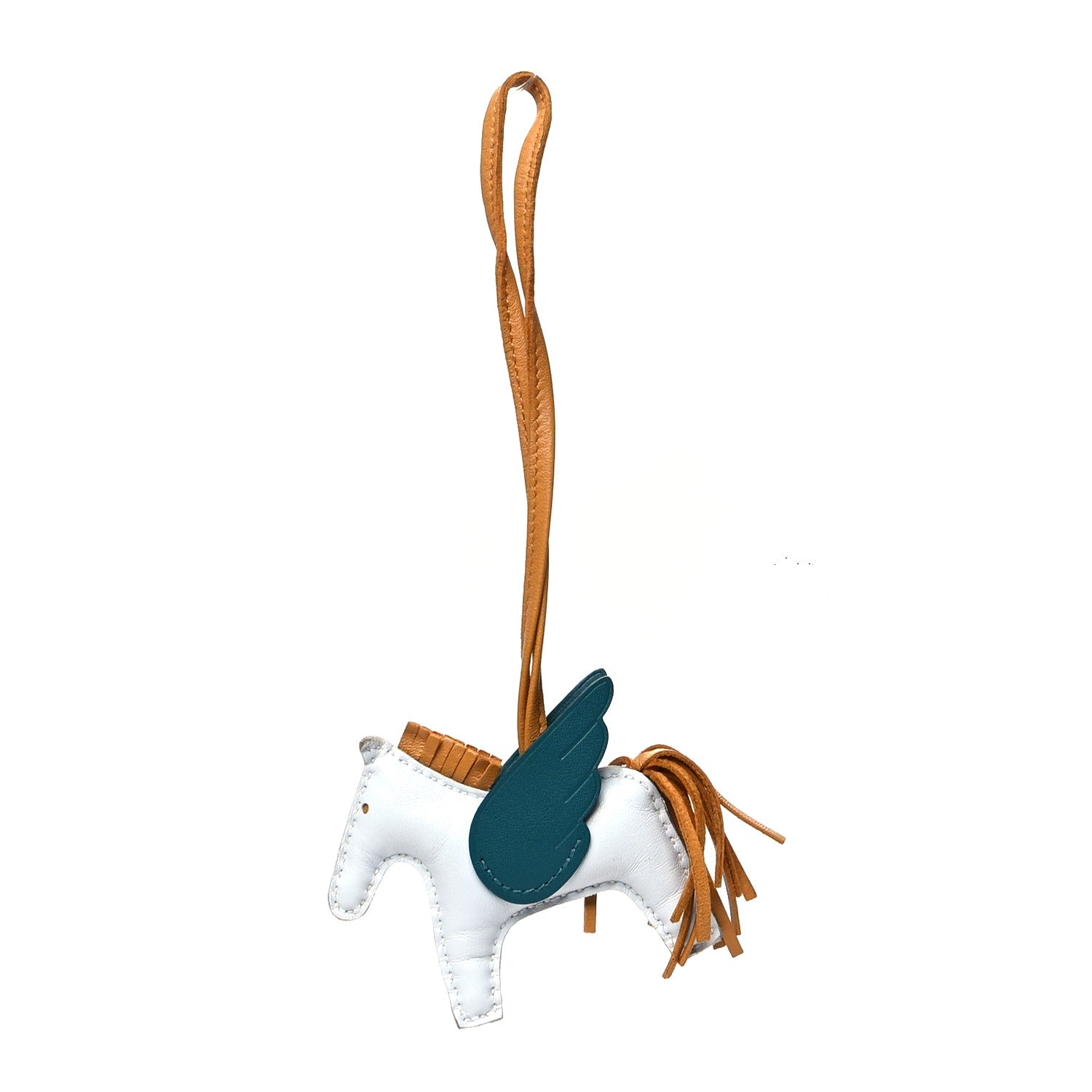 Hermes Milo Lambskin Grigri Rodeo Pegase Horse Bag Charm PM Bleu Brume Sesame Vert Bosphore 1 of 4