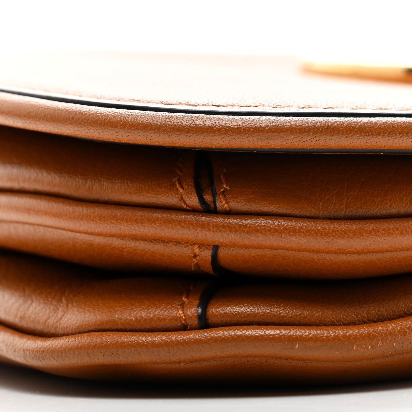 Roxy Calfskin Web Mini Blondie Shoulder Bag Cognac