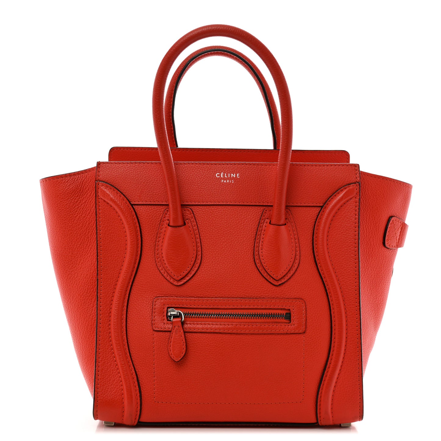 Pebbled Calfskin Micro Luggage Vermillion