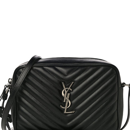 Saint Laurent Calfskin Matelasse Monogram Lou Camera Bag Black 8 of 10