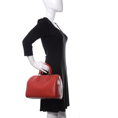 Louis Vuitton Epi Speedy 25 Castillan Red 2 of 10