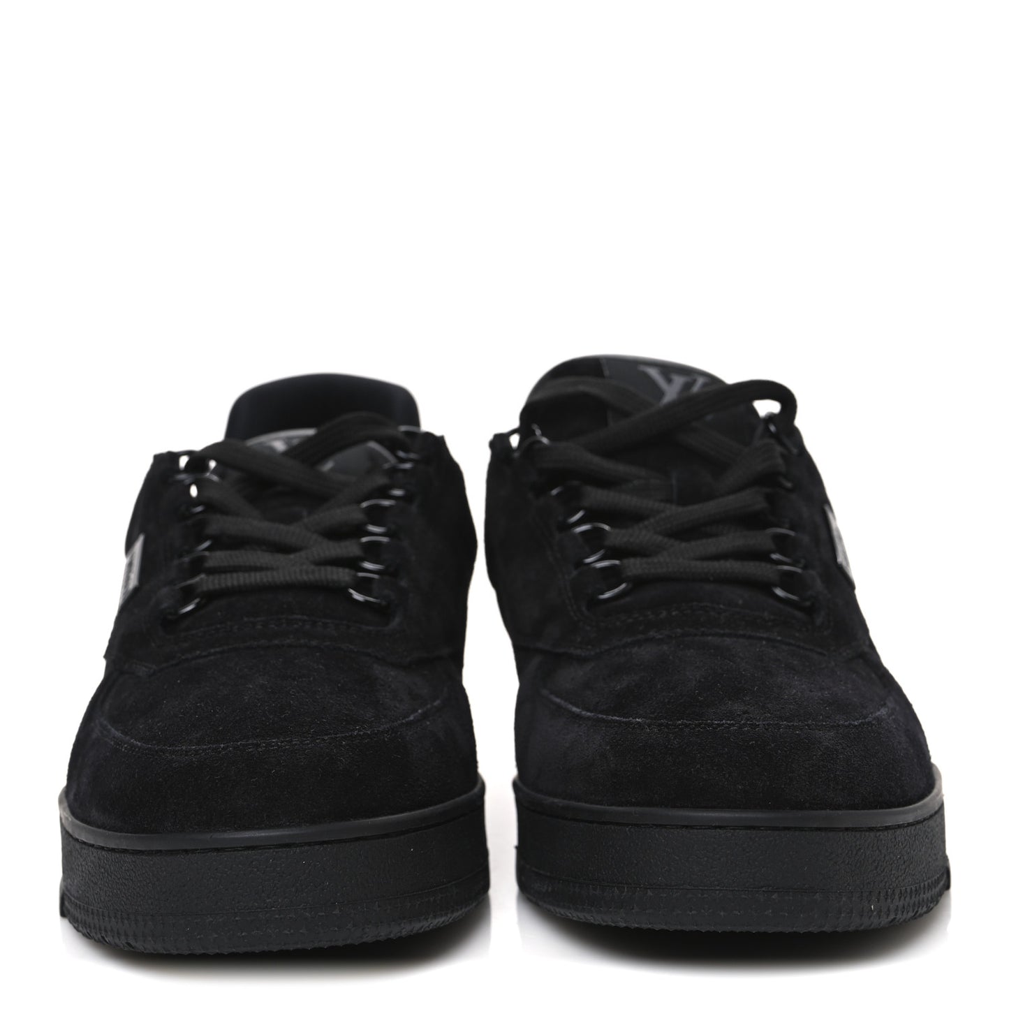 Suede Mens LV Trainer Sneakers 8 Black