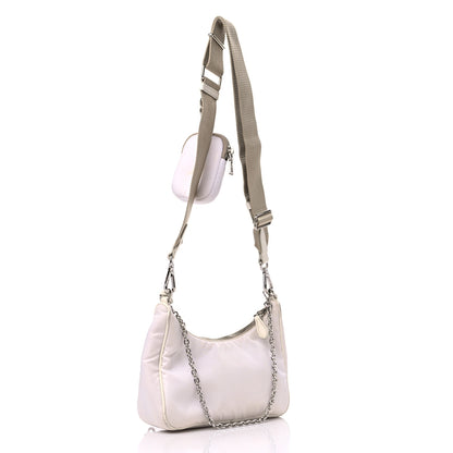 Prada Nylon Re-Edition 2005 Shoulder Bag White 3 of 16