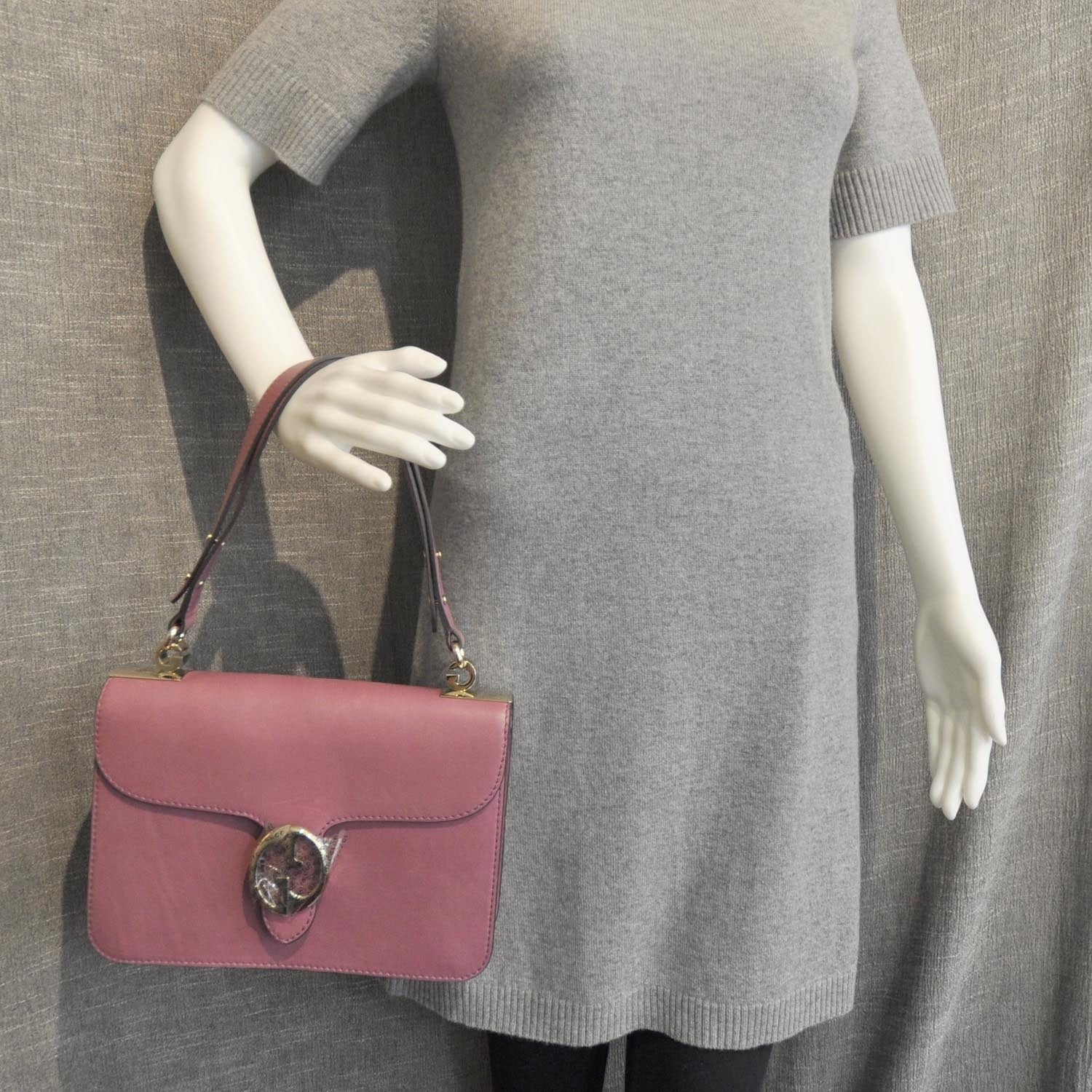 Gucci Calfskin 1973 Shoulder Flap Bag Mauve 3 of 10