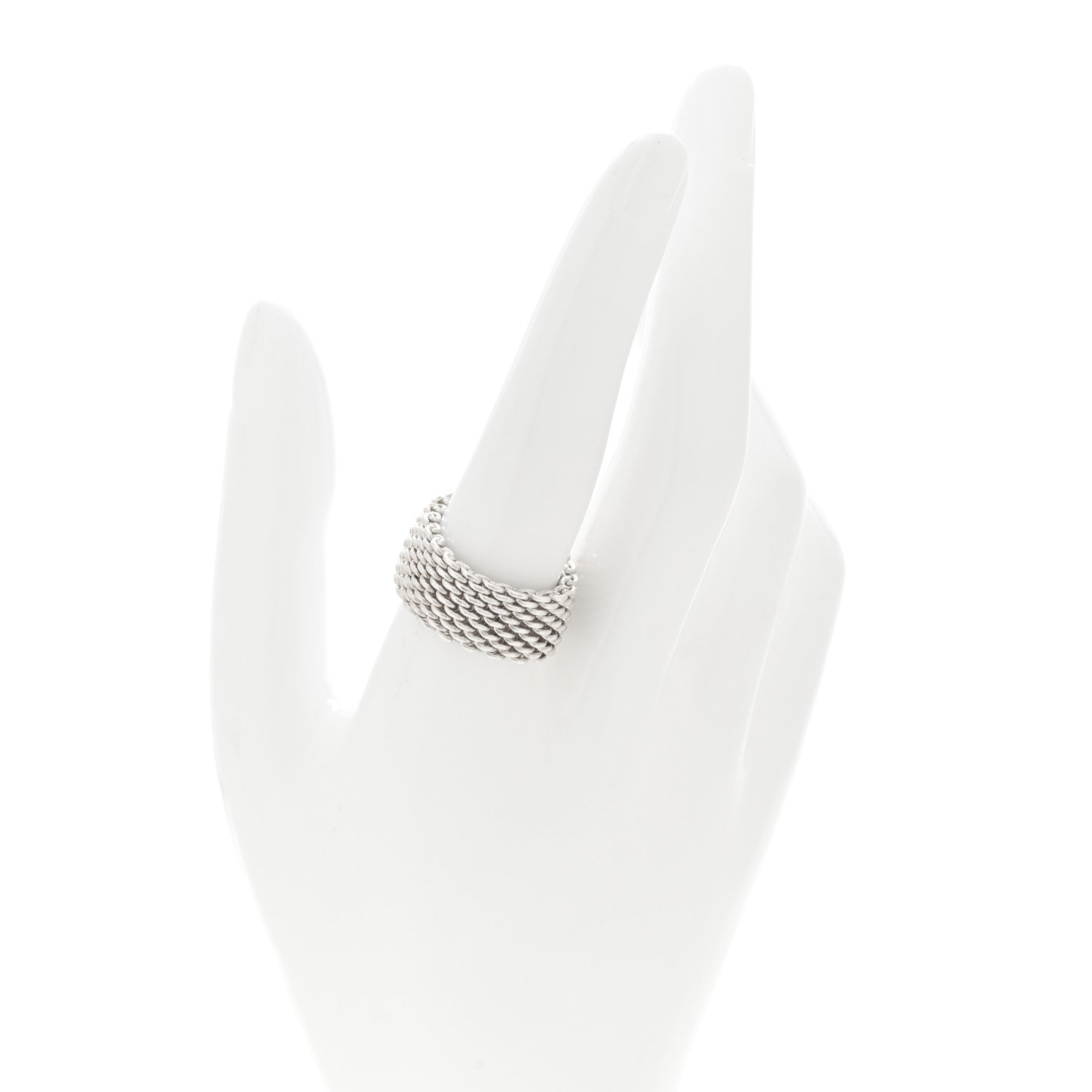 Tiffany Sterling Silver Somerset Mesh Ring 59 8.75 2 of 4