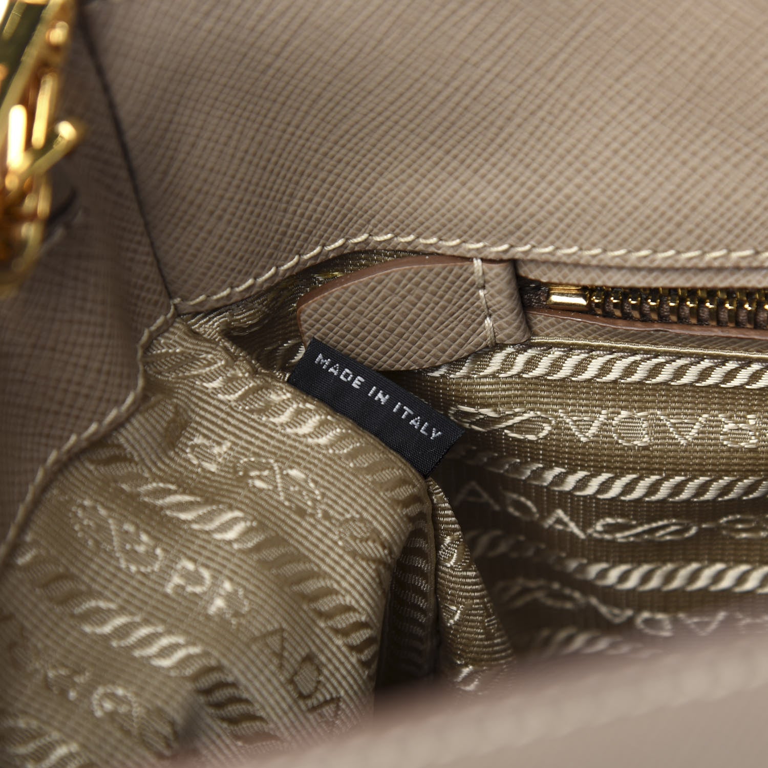 Prada Saffiano Lux Medium Bi-Color Tote Visone Talco 5 of 11