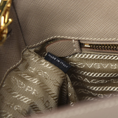 Prada Saffiano Lux Medium Bi-Color Tote Visone Talco 5 of 11