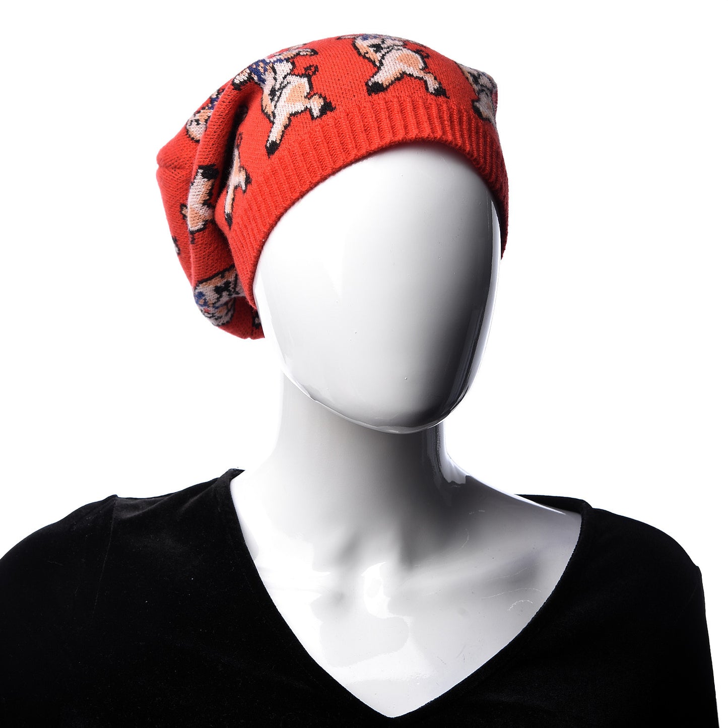 Wool Tricot Happy G Hat M Flame Pink