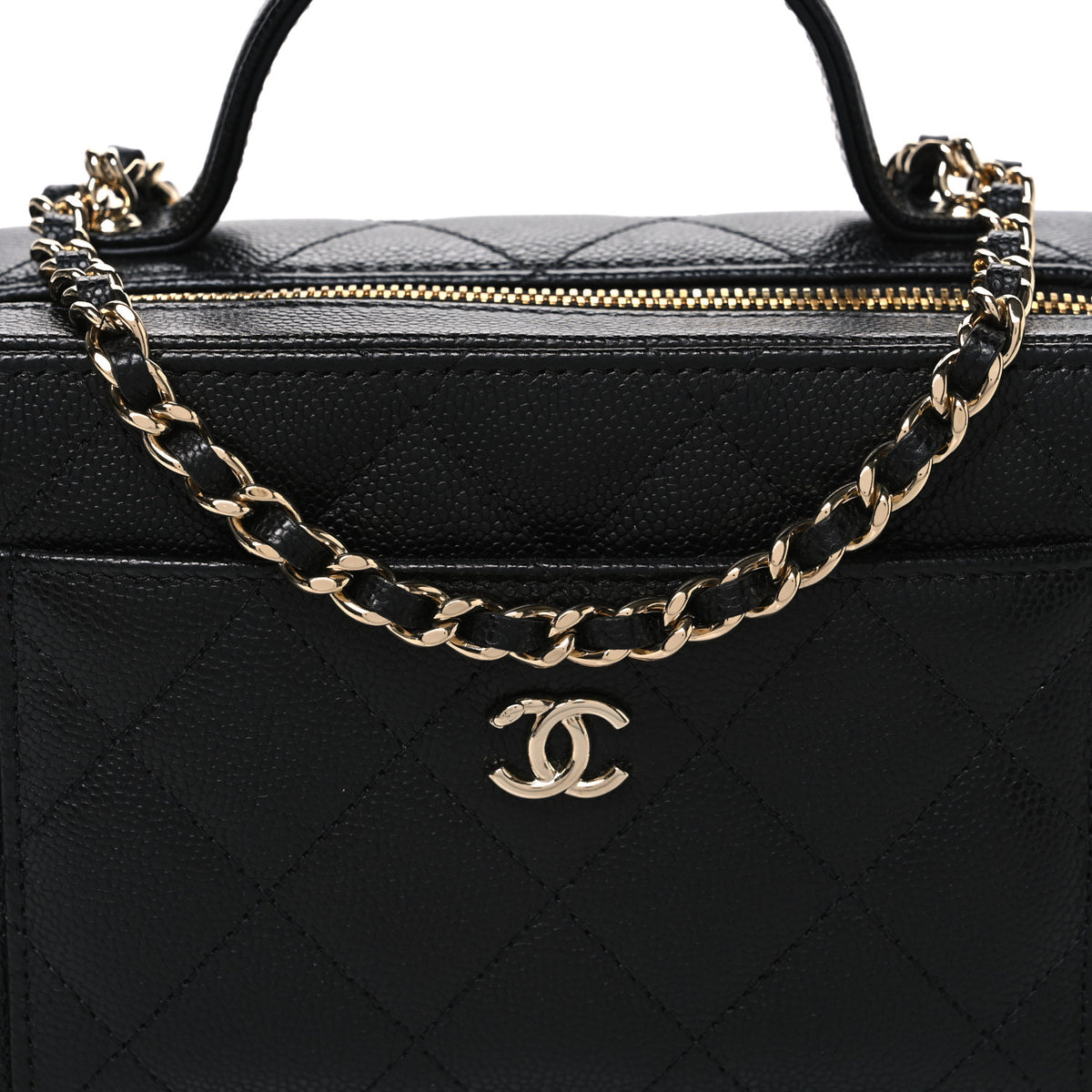 Chanel Caviar Quilted Top Handle Vanity With Chain Black 8 of 11