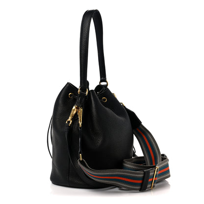Prada Vitello Daino Drawstring Bucket Black 3 of 8