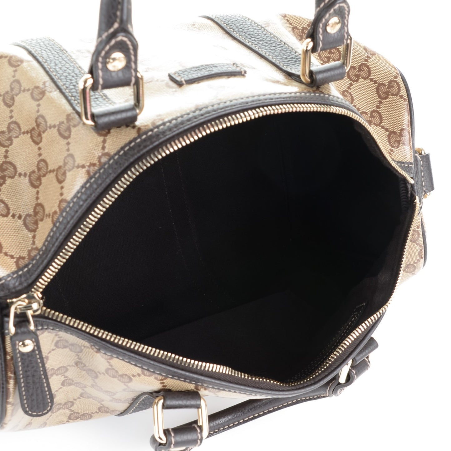 Crystal Monogram Medium Joy Boston Dark Brown