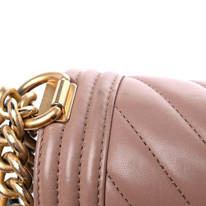 Chanel Lambskin Chevron Quilted New Medium Boy Flap Beige 21 of 22