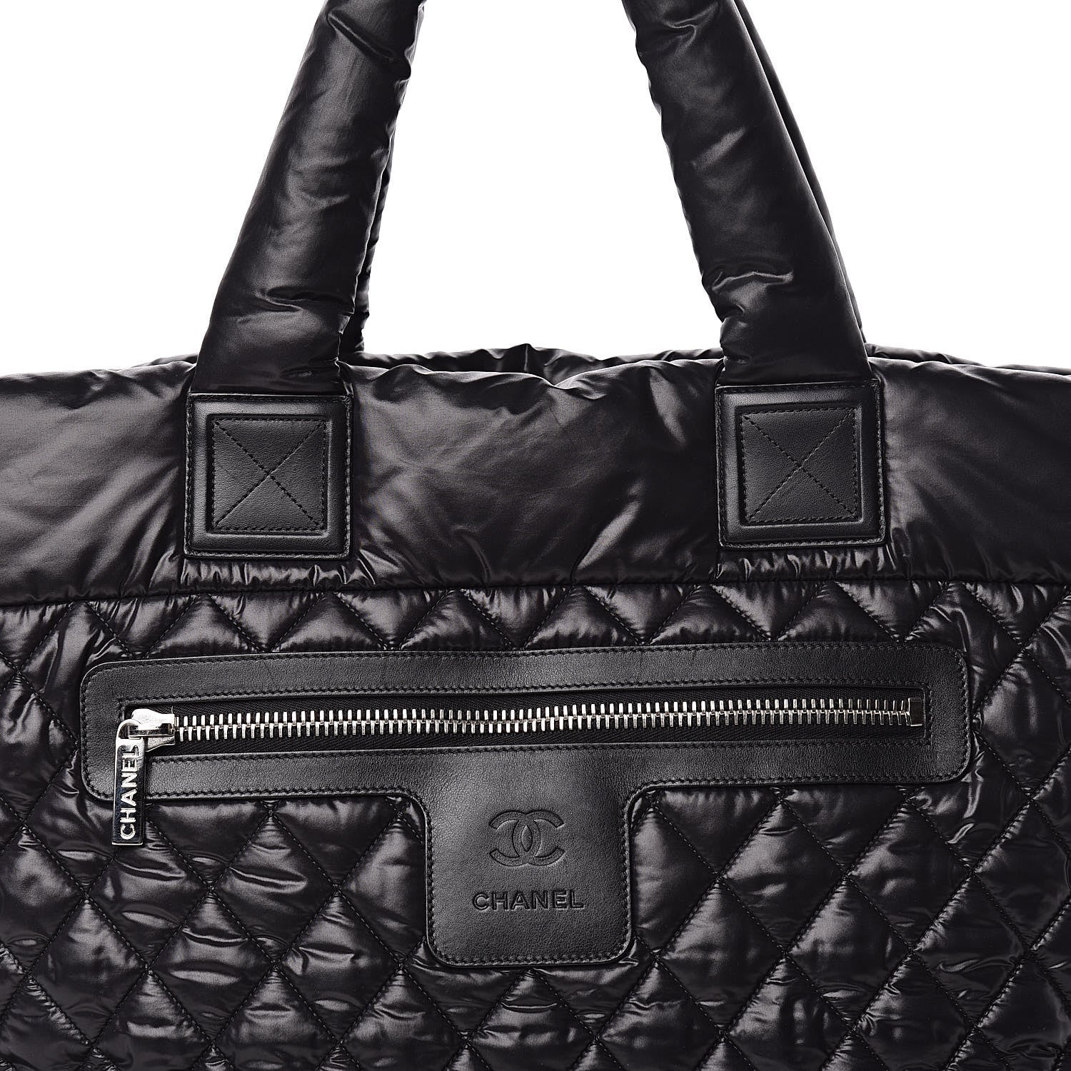 Chanel Nylon Quilted Large Coco Cocoon Tote Black 10 of 10