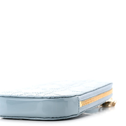 Christian Dior Patent Cannage Lady Dior Phone Holder Cloud Blue 9 of 10