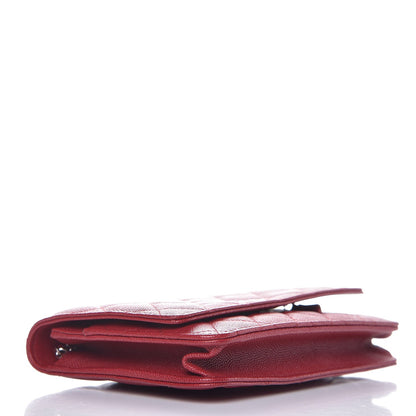 Chanel Caviar Quilted Wallet on Chain WOC Red 4 of 10