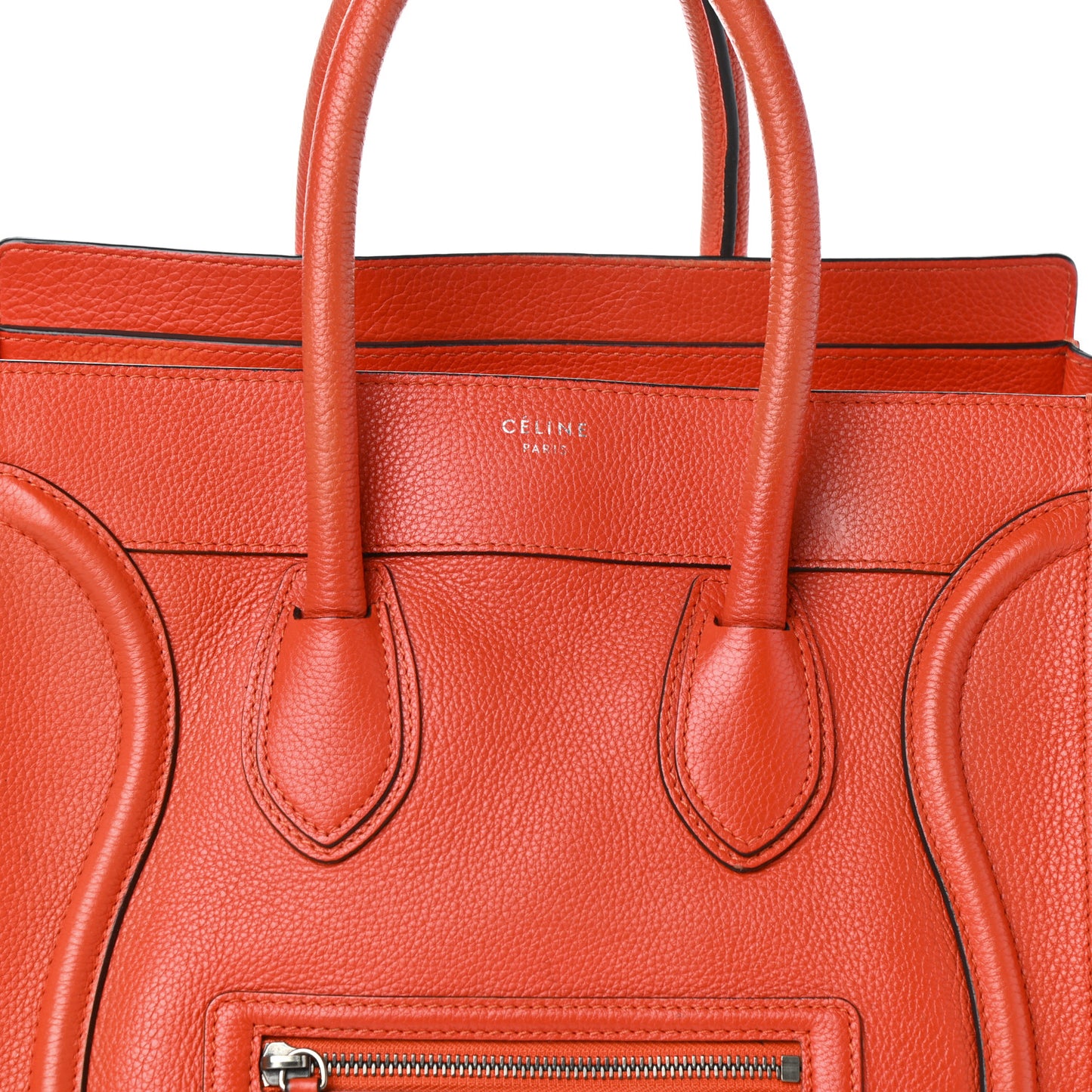 Drummed Calfskin Mini Luggage Vermillion