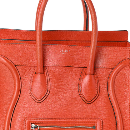 Celine Drummed Calfskin Mini Luggage Vermillion 9 of 9