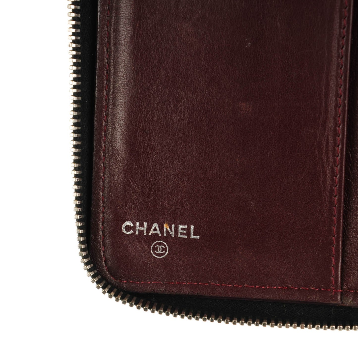 Lambskin Quilted Zip Around Organizer Wallet Black