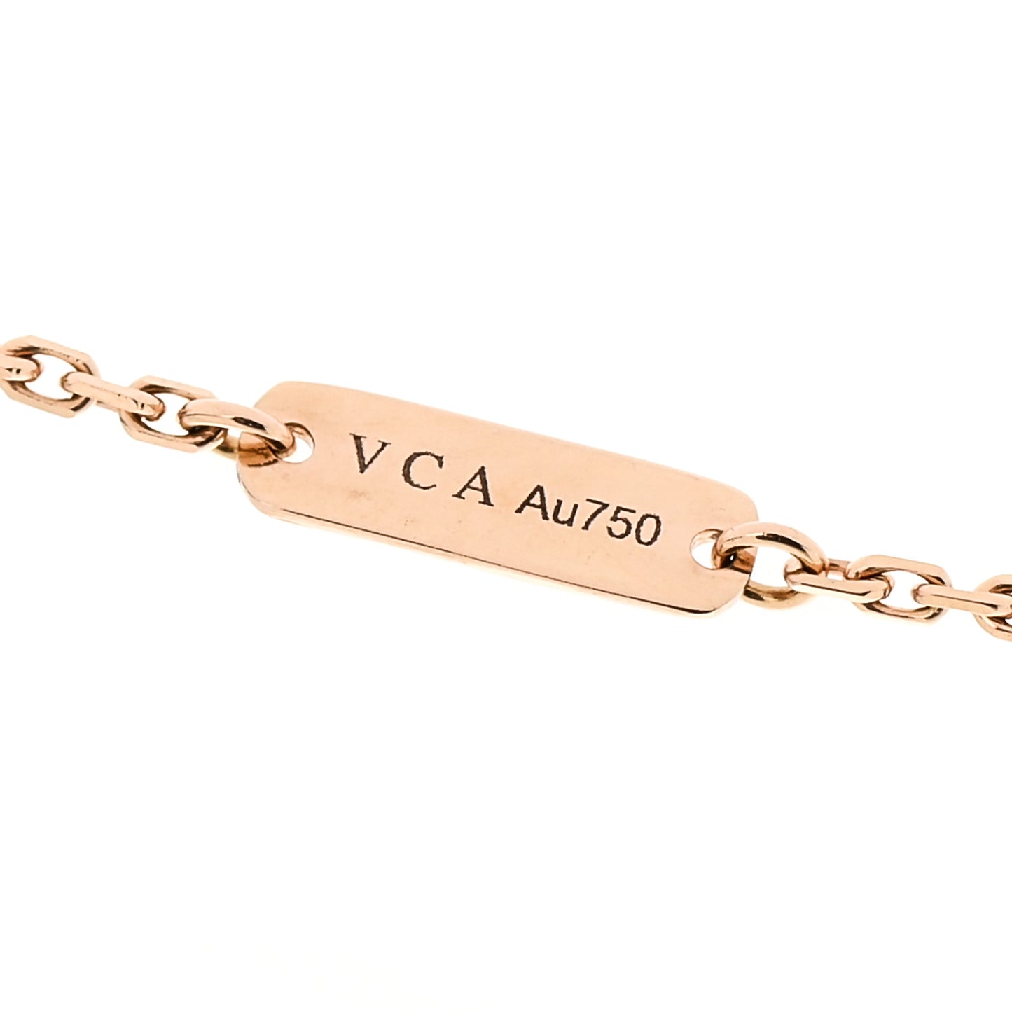 18K Rose Gold Diamond Black Onyx Vintage Alhambra Pendant Necklace