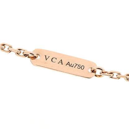 Van Cleef & Arpels 18K Rose Gold Diamond Black Onyx Vintage Alhambra Pendant Necklace 6 of 8