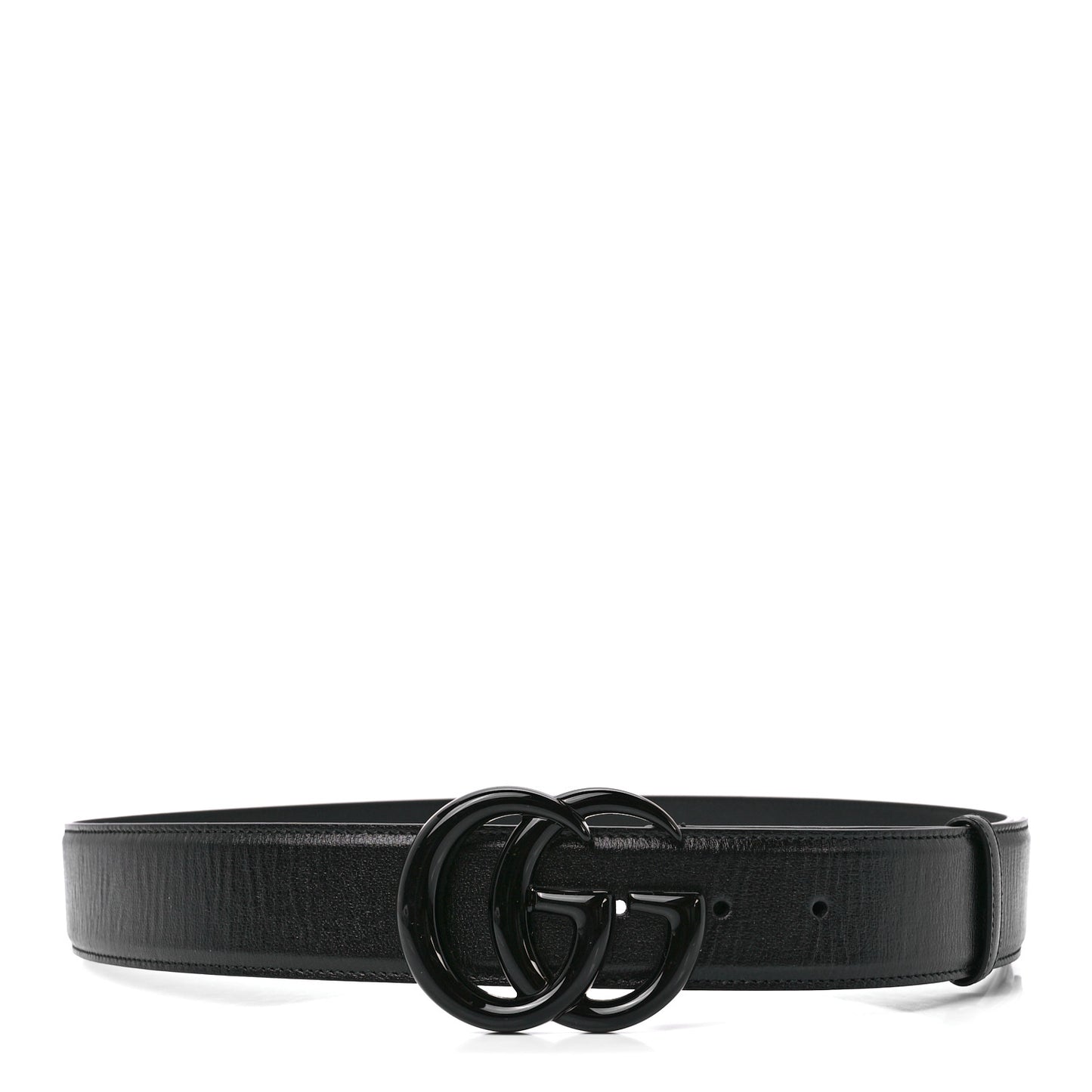 Azalea Calfskin Enamel Monochrome Double G 40mm Belt 105 42 Black
