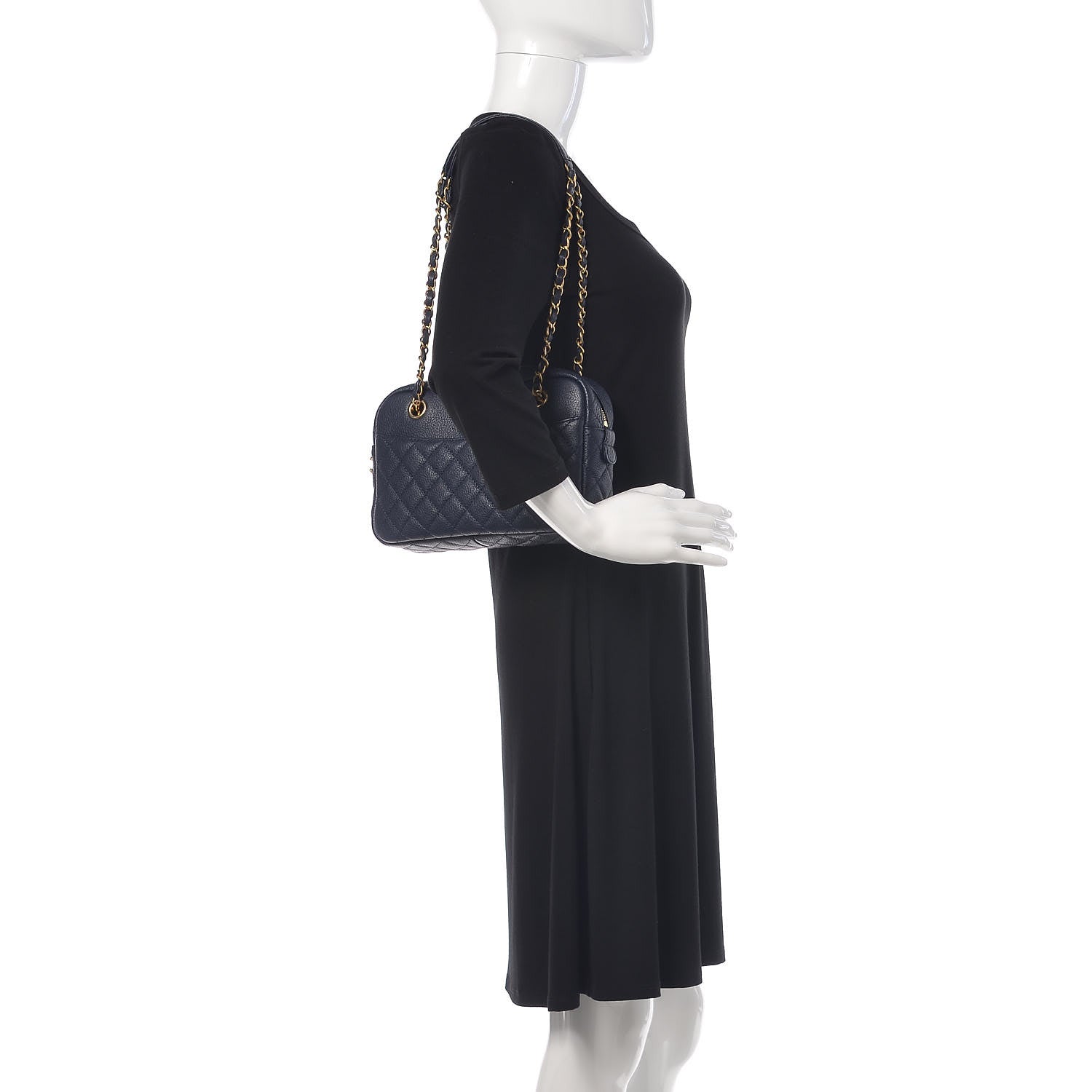 Chanel Caviar Quilted Camera Case Dark Navy 2 of 9