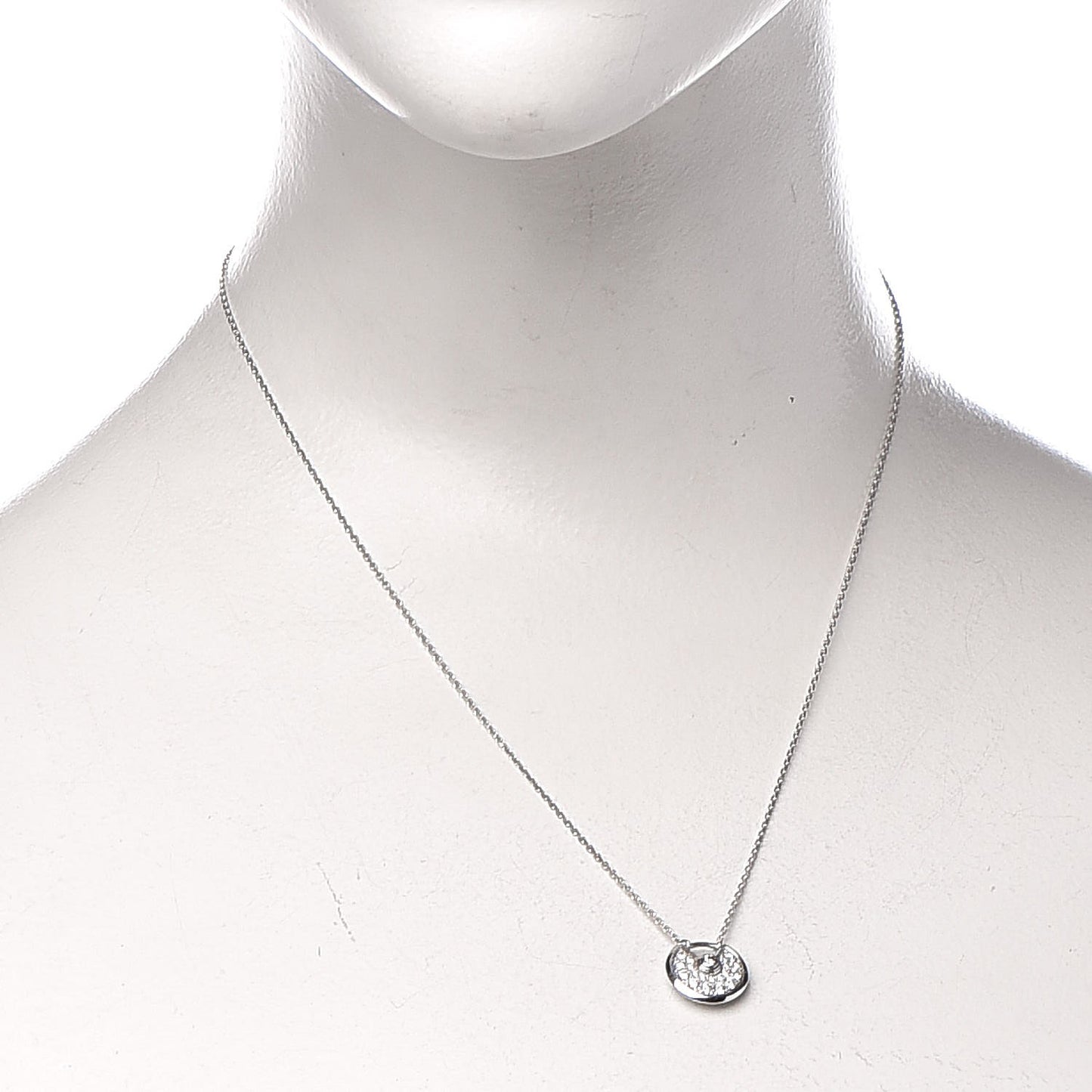 18K White Gold Diamond XS Amulette de Pendant Necklace
