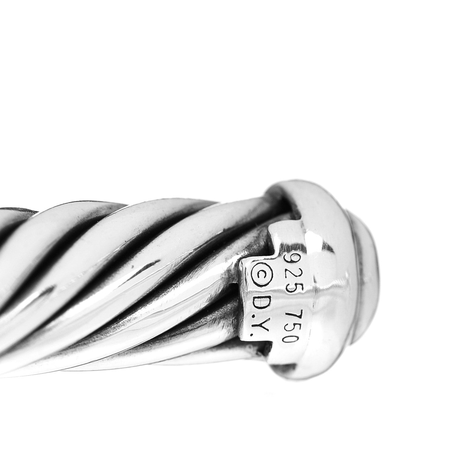 David Yurman Sterling Silver 18K Rose Gold Pink Sapphire 7mm Cable Classics Single Station Bracelet 4 of 4