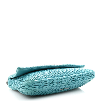 Miu Miu Nappa Matelasse Crystal Flap Clutch Turchese 4 of 9