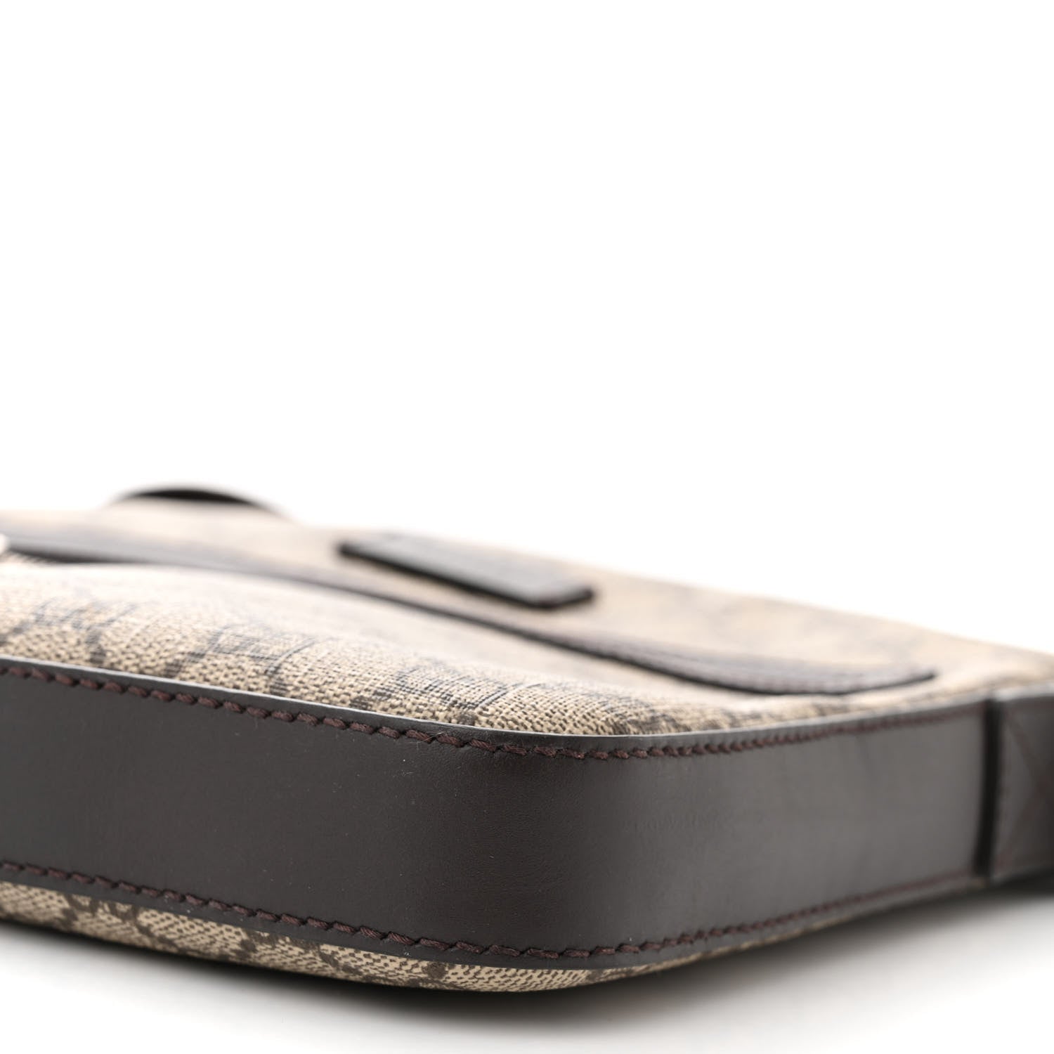 Gucci GG Supreme Monogram Selleria Calfskin Small Flat Messenger Bag Beige Ebony Cocoa Marrone Scuro 10 of 10