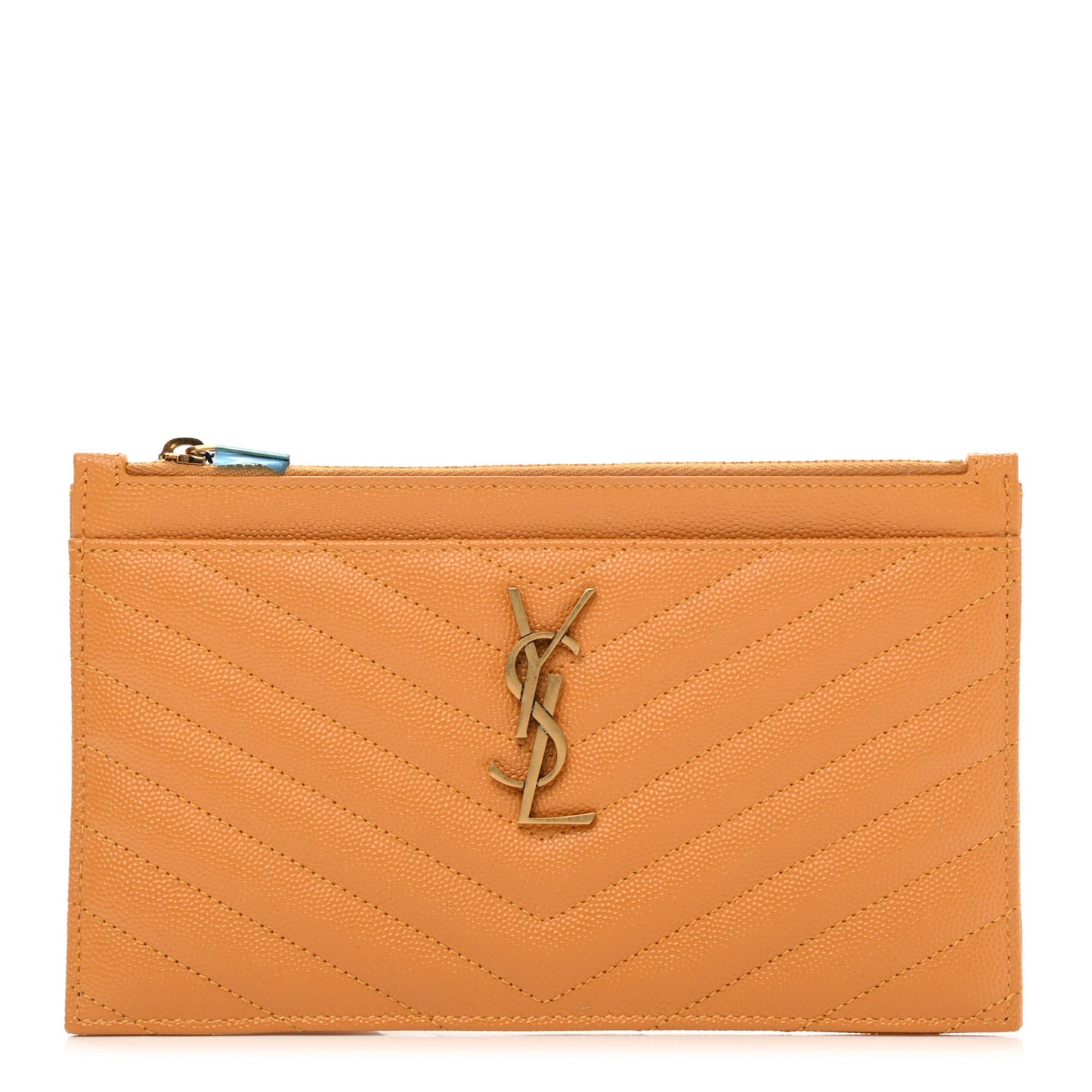 Grain De Poudre Chevron Monogram Bill Pouch Senape Yellow