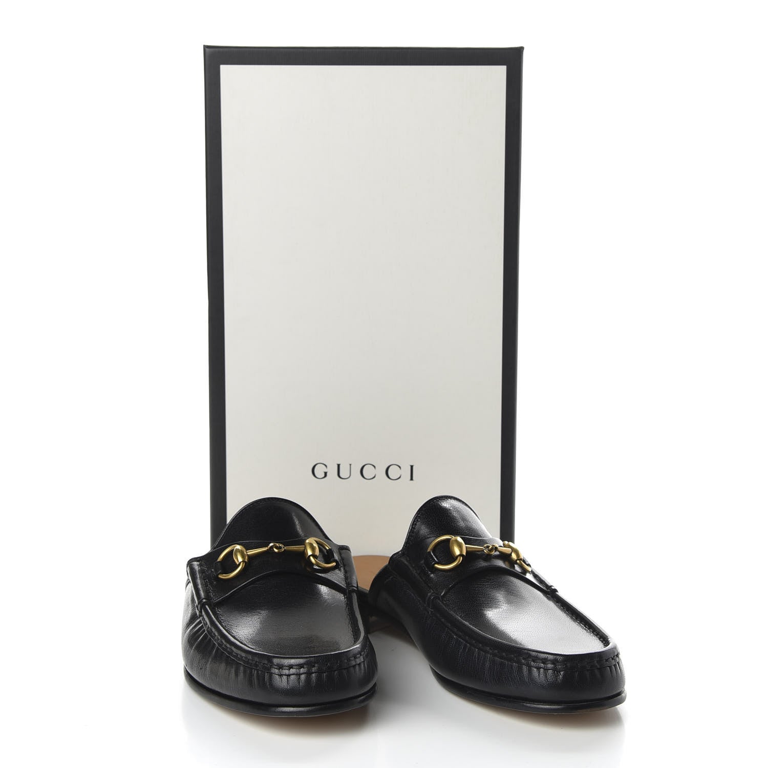 Gucci Goatskin Mens Horsebit Slippers 9.5 Black 10 of 10