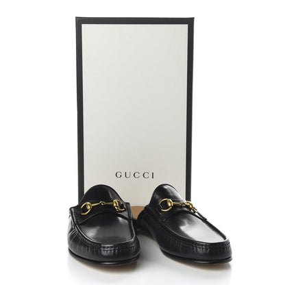 Gucci Goatskin Mens Horsebit Slippers 9.5 Black 10 of 10
