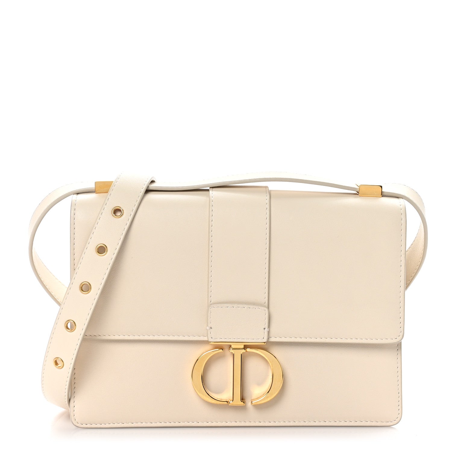 Christian Dior Smooth Calfskin 30 Montaigne Flap Bag Ivory 1 of 11