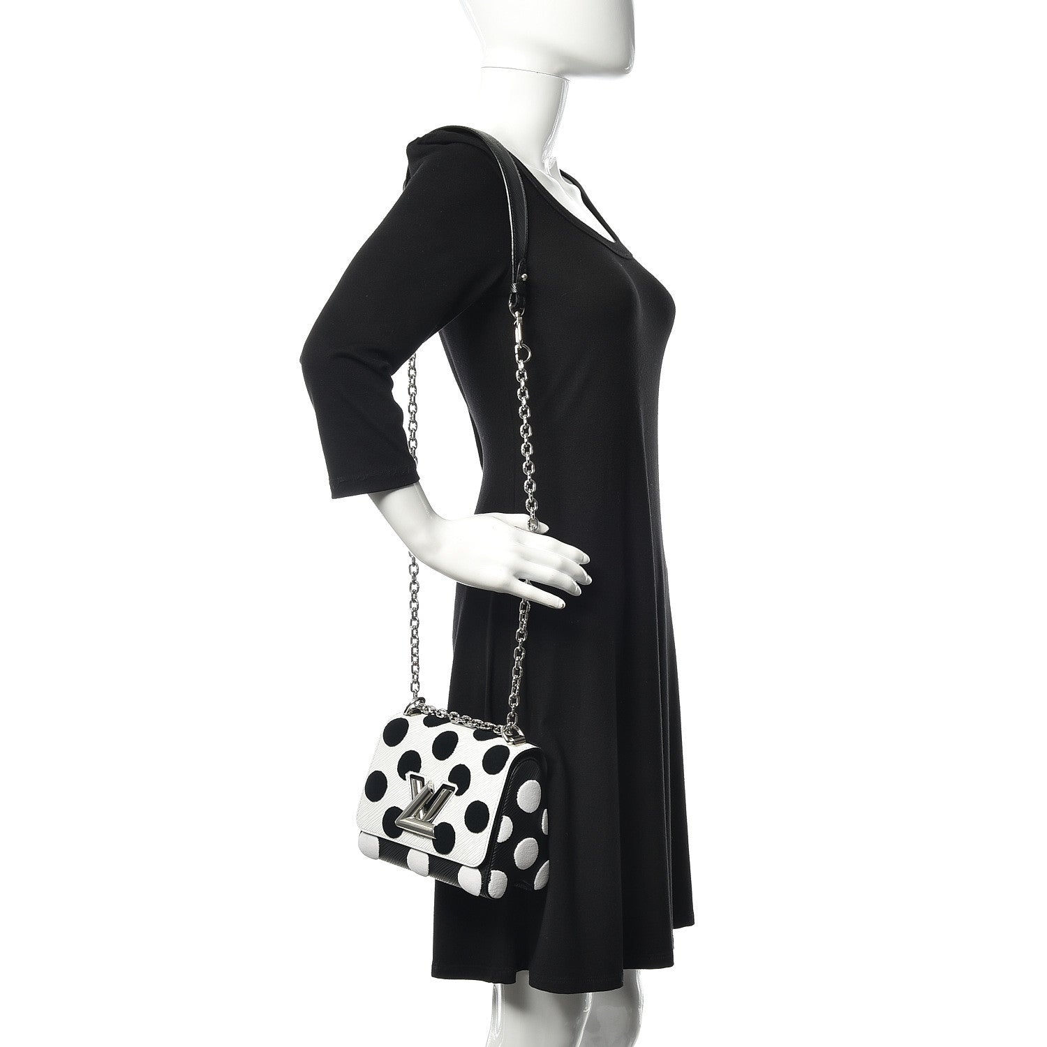 Louis Vuitton Epi Polka Dots Twist Shoulder Bag PM White Black 2 of 11