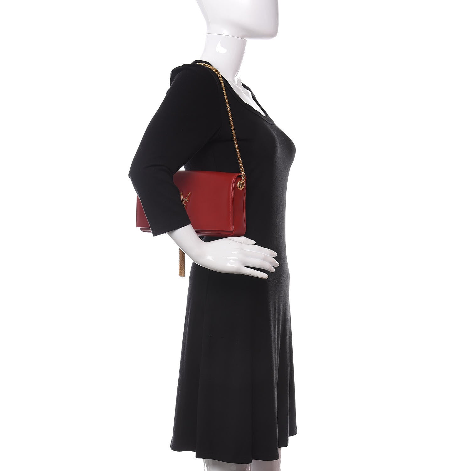 Saint Laurent Lambskin Monogram Tassel Kate 99 Rouge Eros 3 of 11