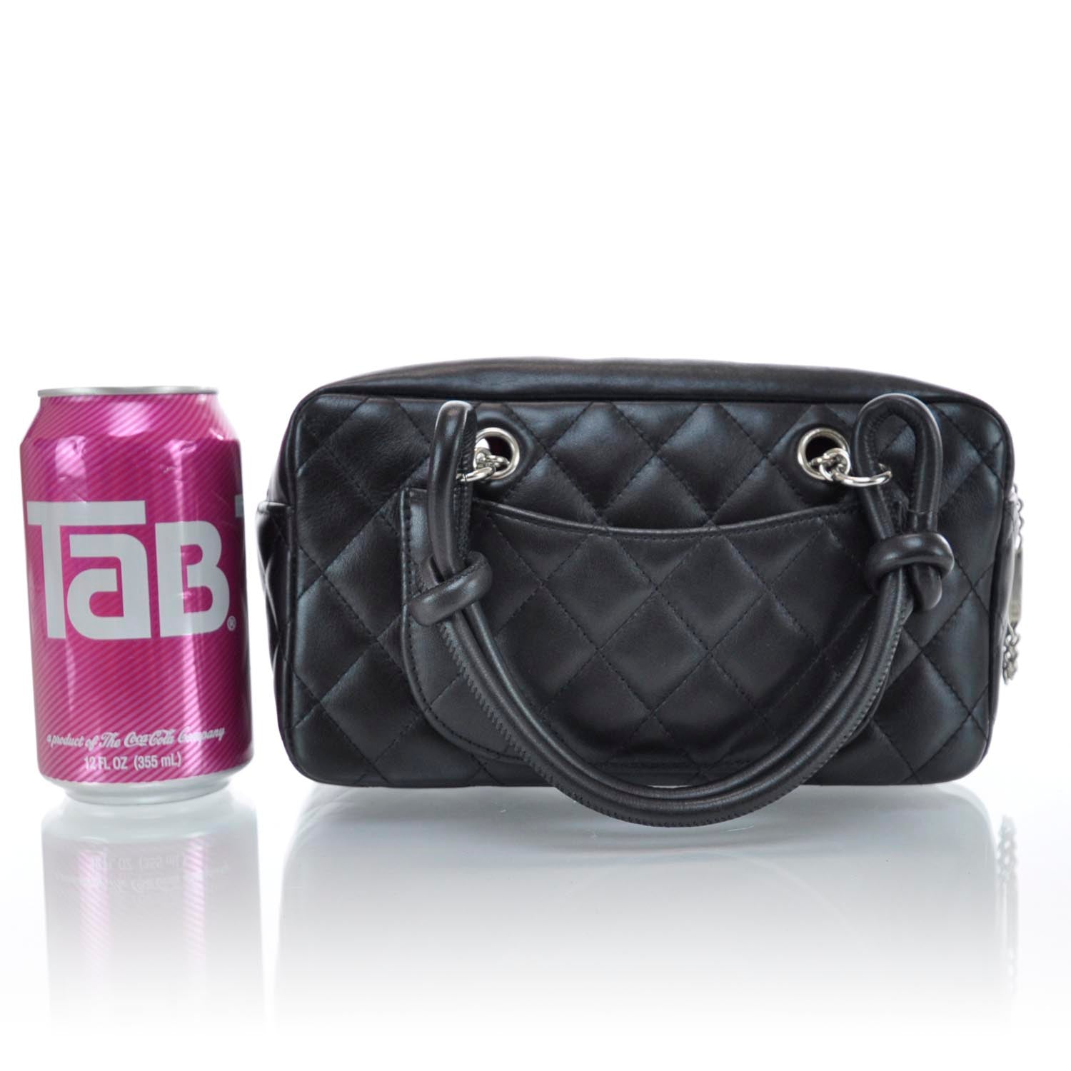 Chanel Calfskin Quilted Small Cambon Bowler Black 2 of 12