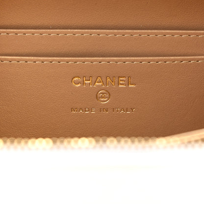 Chanel Lambskin Quilted Golden Plate Clutch With Chain White 5 of 10