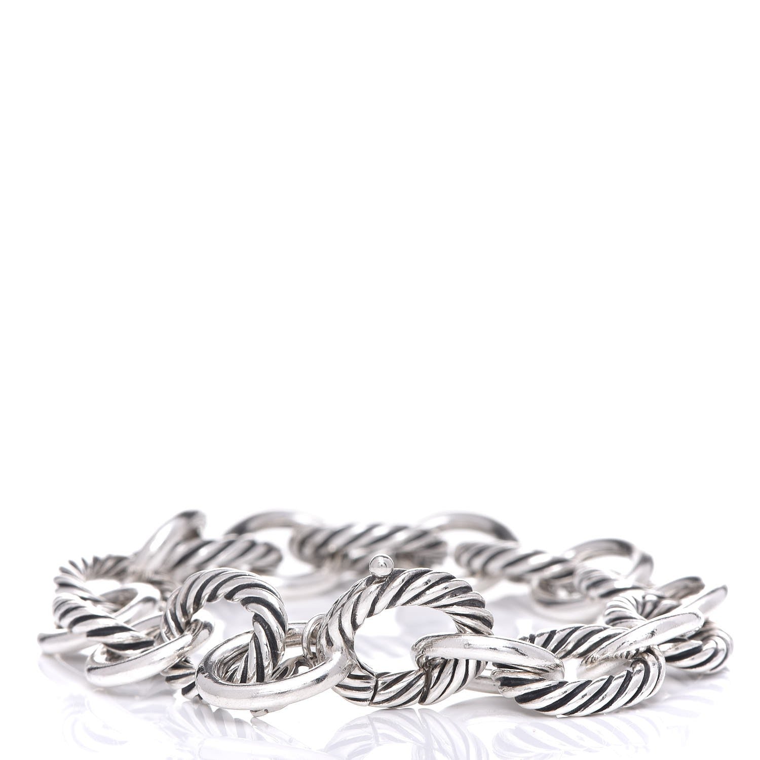 David Yurman Sterling Silver 12mm Large Oval Link Bracelet 3 of 4