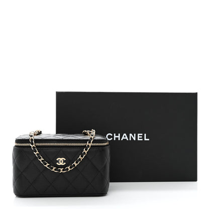 Chanel Caviar Quilted Small Vanity Case With Chain Black 11 of 11