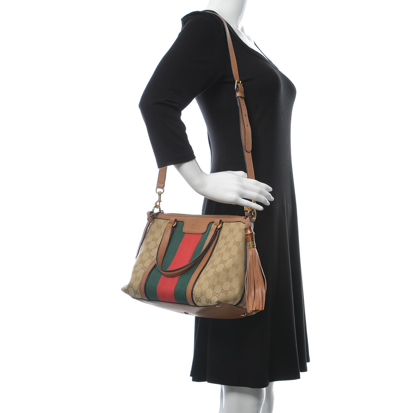 Monogram Web Rania Top Handle Bag Natural