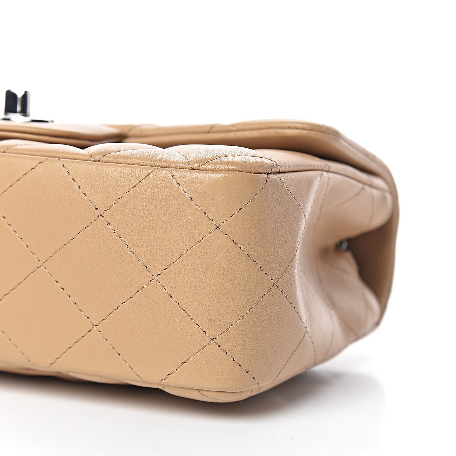 Chanel Lambskin Quilted Mini Rectangular Flap Beige 9 of 11
