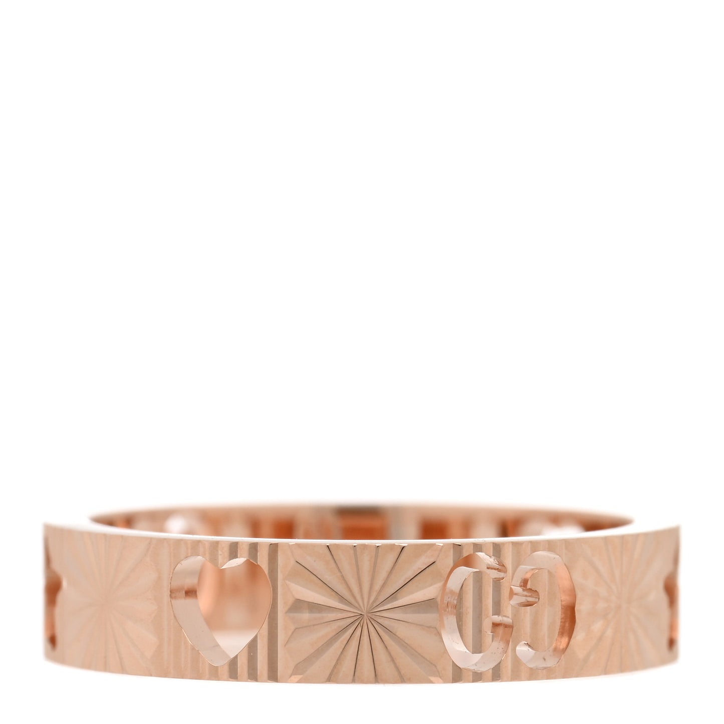 18K Rose Gold Icon Stars Band Ring 49 4.75