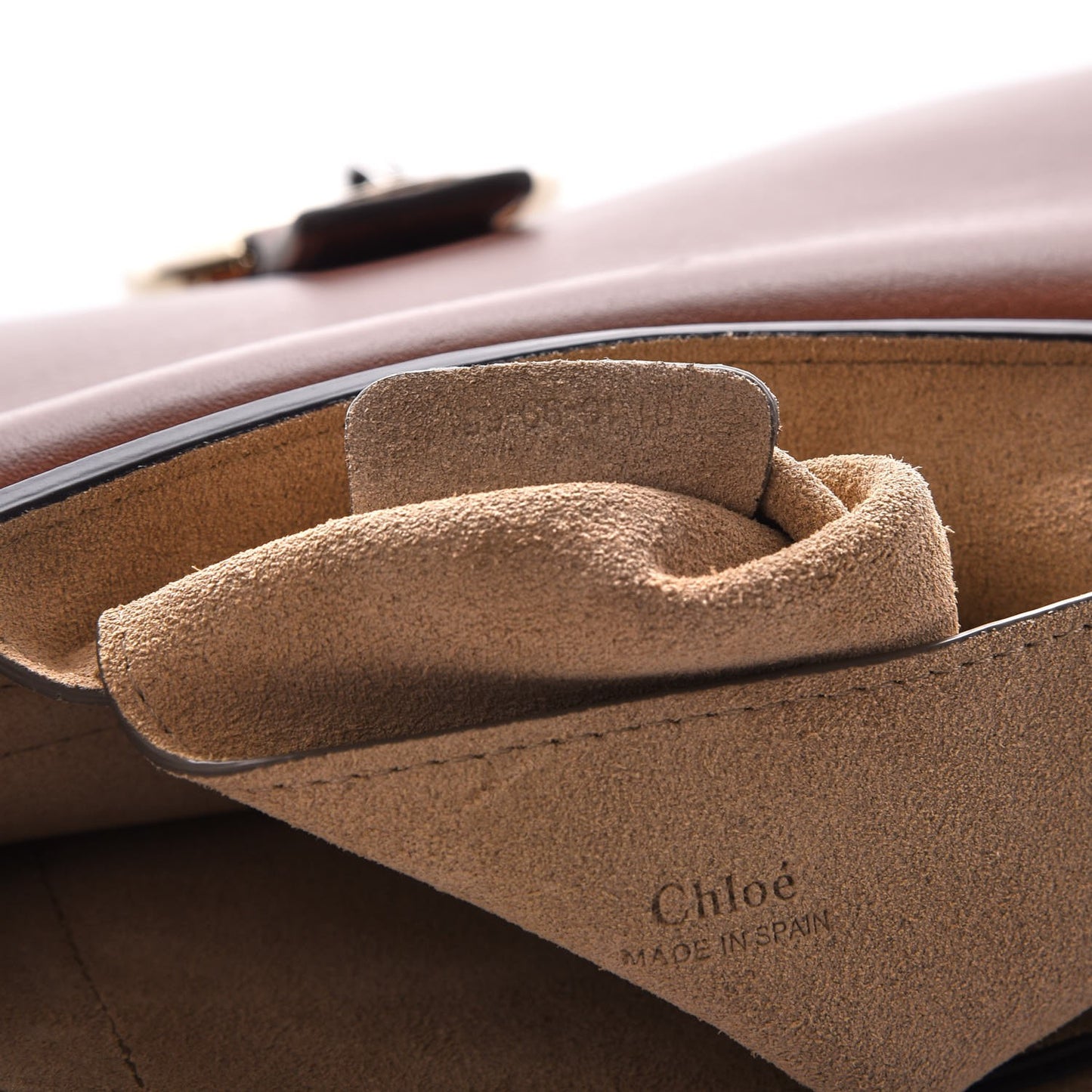 Suede Calfskin Small Faye Shoulder Bag Tobacco