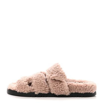 Hermes Woolskin Womens Chypre Sandals 35.5 Bois De Santal 1 of 7